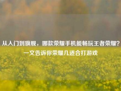 从入门到旗舰，哪款荣耀手机能畅玩王者荣耀？一文告诉你荣耀几适合打游戏