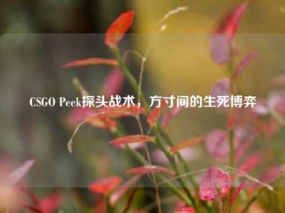 CSGO Peek探头战术，方寸间的生死博弈
