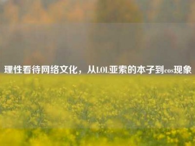 理性看待网络文化，从LOL亚索的本子到cos现象