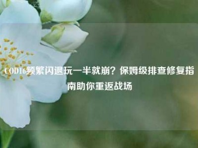 COD16频繁闪退玩一半就崩？保姆级排查修复指南助你重返战场