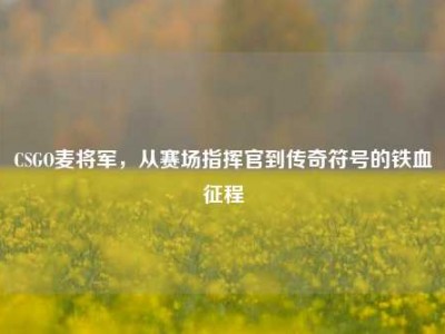 CSGO麦将军，从赛场指挥官到传奇符号的铁血征程
