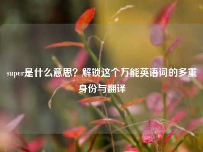 super是什么意思？解锁这个万能英语词的多重身份与翻译