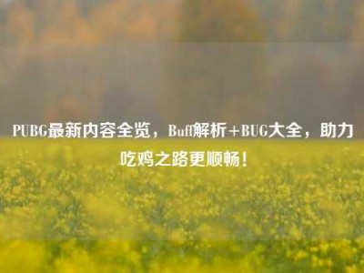 PUBG最新内容全览，Buff解析+BUG大全，助力吃鸡之路更顺畅！