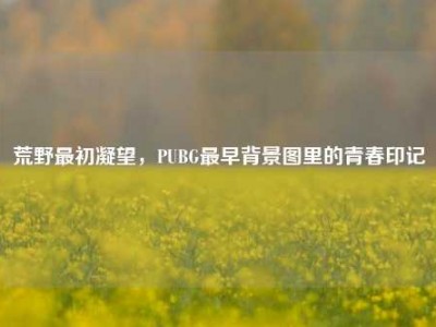 荒野最初凝望，PUBG最早背景图里的青春印记