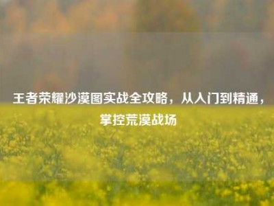 王者荣耀沙漠图实战全攻略，从入门到精通，掌控荒漠战场
