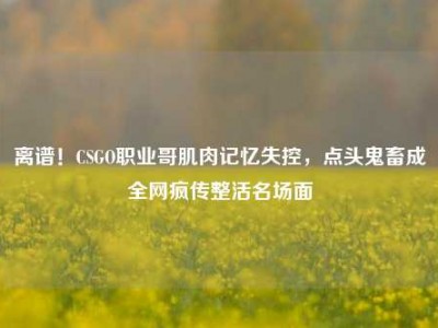 离谱！CSGO职业哥肌肉记忆失控，点头鬼畜成全网疯传整活名场面