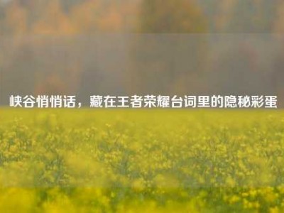 峡谷悄悄话，藏在王者荣耀台词里的隐秘彩蛋