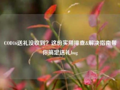 COD16送礼没收到？这份实用排查&解决指南帮你搞定送礼bug