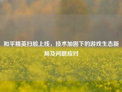 和平精英扫脸上线，技术加固下的游戏生态新局及问题应对