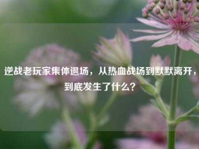 逆战老玩家集体退场，从热血战场到默默离开，到底发生了什么？