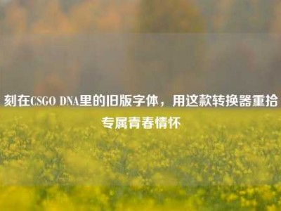 刻在CSGO DNA里的旧版字体，用这款转换器重拾专属青春情怀