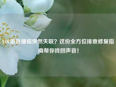 LOL语音播报突然失联？这份全方位排查修复指南帮你找回声音！