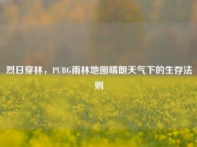 烈日穿林，PUBG雨林地图晴朗天气下的生存法则