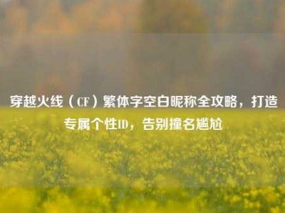 穿越火线（CF）繁体字空白昵称全攻略，打造专属个性ID，告别撞名尴尬