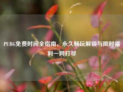 PUBG免费时间全指南，永久畅玩解锁与限时福利一网打尽