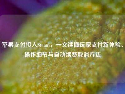 苹果支付接入Steam，一文读懂玩家支付新体验、操作细节与自动续费取消方法