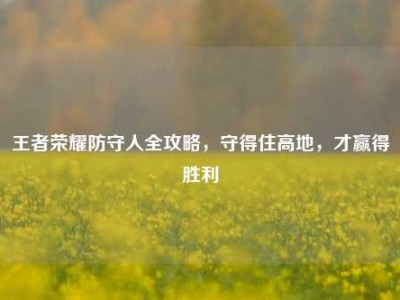 王者荣耀防守人全攻略，守得住高地，才赢得胜利