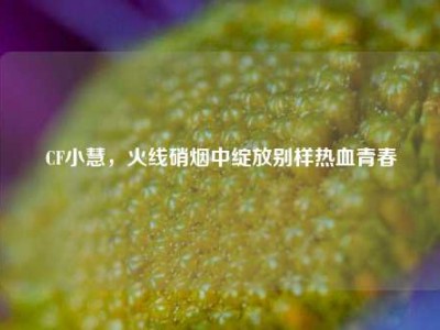 CF小慧，火线硝烟中绽放别样热血青春