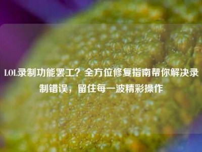 LOL录制功能罢工？全方位修复指南帮你解决录制错误，留住每一波精彩操作