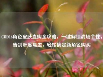 COD16角色皮肤直购全攻略，一键解锁战场个性，告别肝度焦虑，轻松搞定新角色购买