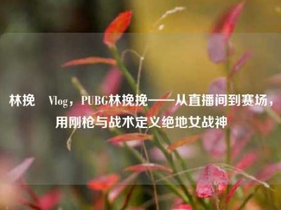 林挽風Vlog，PUBG林挽挽——从直播间到赛场，用刚枪与战术定义绝地女战神