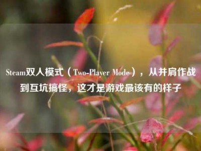 Steam双人模式（Two-Player Mode），从并肩作战到互坑搞怪，这才是游戏最该有的样子