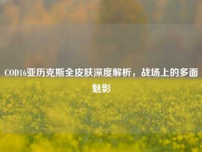 COD16亚历克斯全皮肤深度解析，战场上的多面魅影