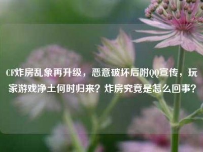 CF炸房乱象再升级，恶意破坏后附QQ宣传，玩家游戏净土何时归来？炸房究竟是怎么回事？