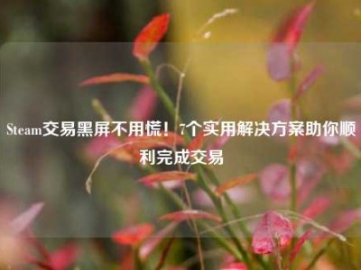 Steam交易黑屏不用慌！7个实用解决方案助你顺利完成交易