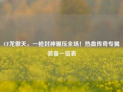 CF龙傲天，一枪封神碾压全场！热血传奇专属装备一览表