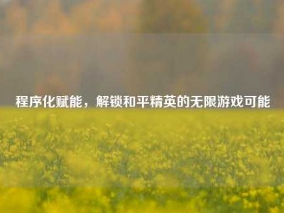 程序化赋能，解锁和平精英的无限游戏可能