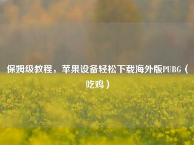 保姆级教程，苹果设备轻松下载海外版PUBG（吃鸡）