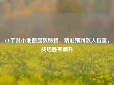 CF手游小地图显敌秘籍，精准预判敌人位置，战场胜率飙升