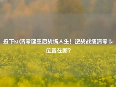 按下KD清零键重启战场人生！逆战战绩清零卡位置在哪？