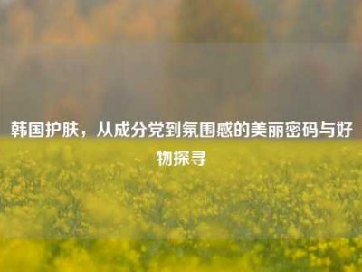 韩国护肤，从成分党到氛围感的美丽密码与好物探寻