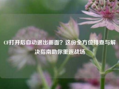 CF打开后自动退出画面？这份全方位排查与解决指南助你重返战场