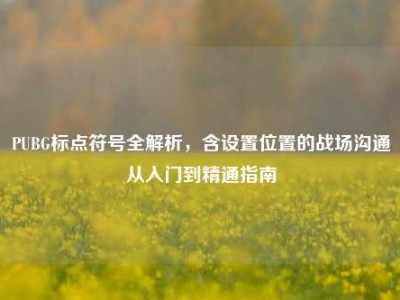 PUBG标点符号全解析，含设置位置的战场沟通从入门到精通指南