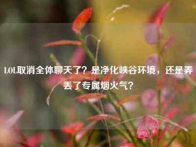 LOL取消全体聊天了？是净化峡谷环境，还是弄丢了专属烟火气？