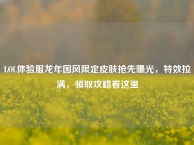 LOL体验服龙年国风限定皮肤抢先曝光，特效拉满，领取攻略看这里