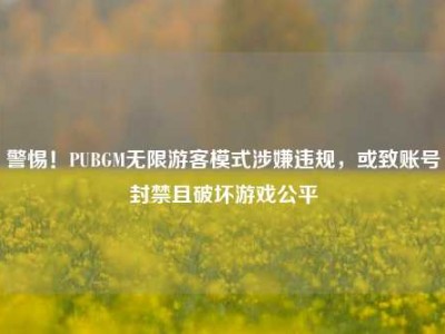 警惕！PUBGM无限游客模式涉嫌违规，或致账号封禁且破坏游戏公平