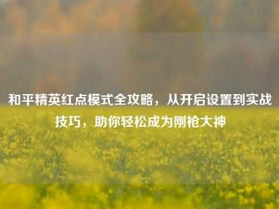 和平精英红点模式全攻略，从开启设置到实战技巧，助你轻松成为刚枪大神