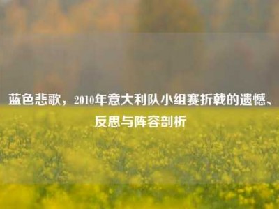 蓝色悲歌，2010年意大利队小组赛折戟的遗憾、反思与阵容剖析