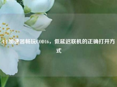 UU加速器畅玩COD16，低延迟联机的正确打开方式