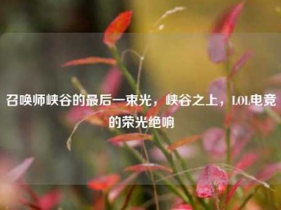 召唤师峡谷的最后一束光，峡谷之上，LOL电竞的荣光绝响