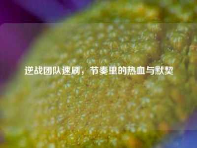 逆战团队速刷，节奏里的热血与默契