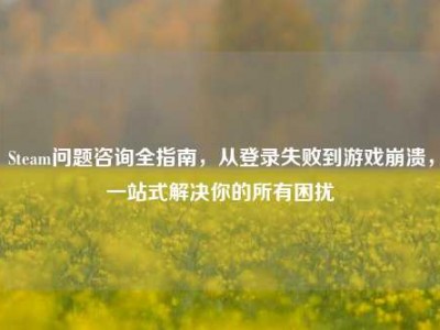 Steam问题咨询全指南，从登录失败到游戏崩溃，一站式解决你的所有困扰