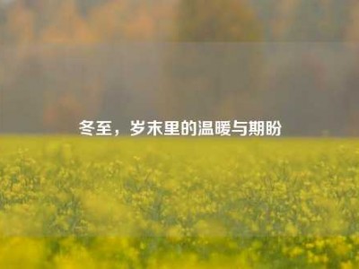 冬至，岁末里的温暖与期盼