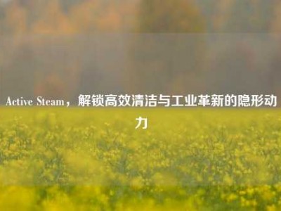 Active Steam，解锁高效清洁与工业革新的隐形动力