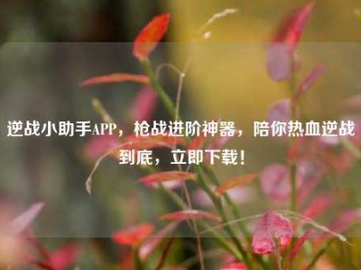 逆战小助手APP，枪战进阶神器，陪你热血逆战到底，立即下载！