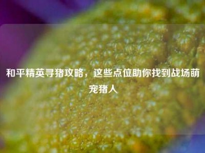 和平精英寻猪攻略，这些点位助你找到战场萌宠猪人